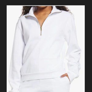 AFRM White Half Zip Mock Neck Long Sleeve Sweatshirt - Size M